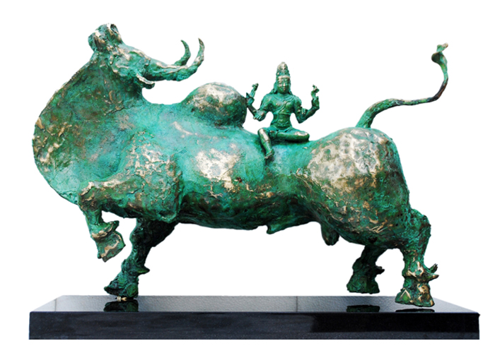 EL37 
Shiva on Bull 
Bronze on Granite 
32 x 13 x 23 inches 
Unavailable (Can be commissioned)
